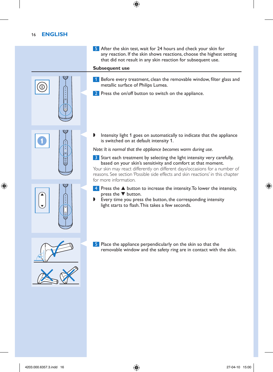 Philips Lumea Sistema de eliminación de vello IPL User Manual | Page 16 / 170