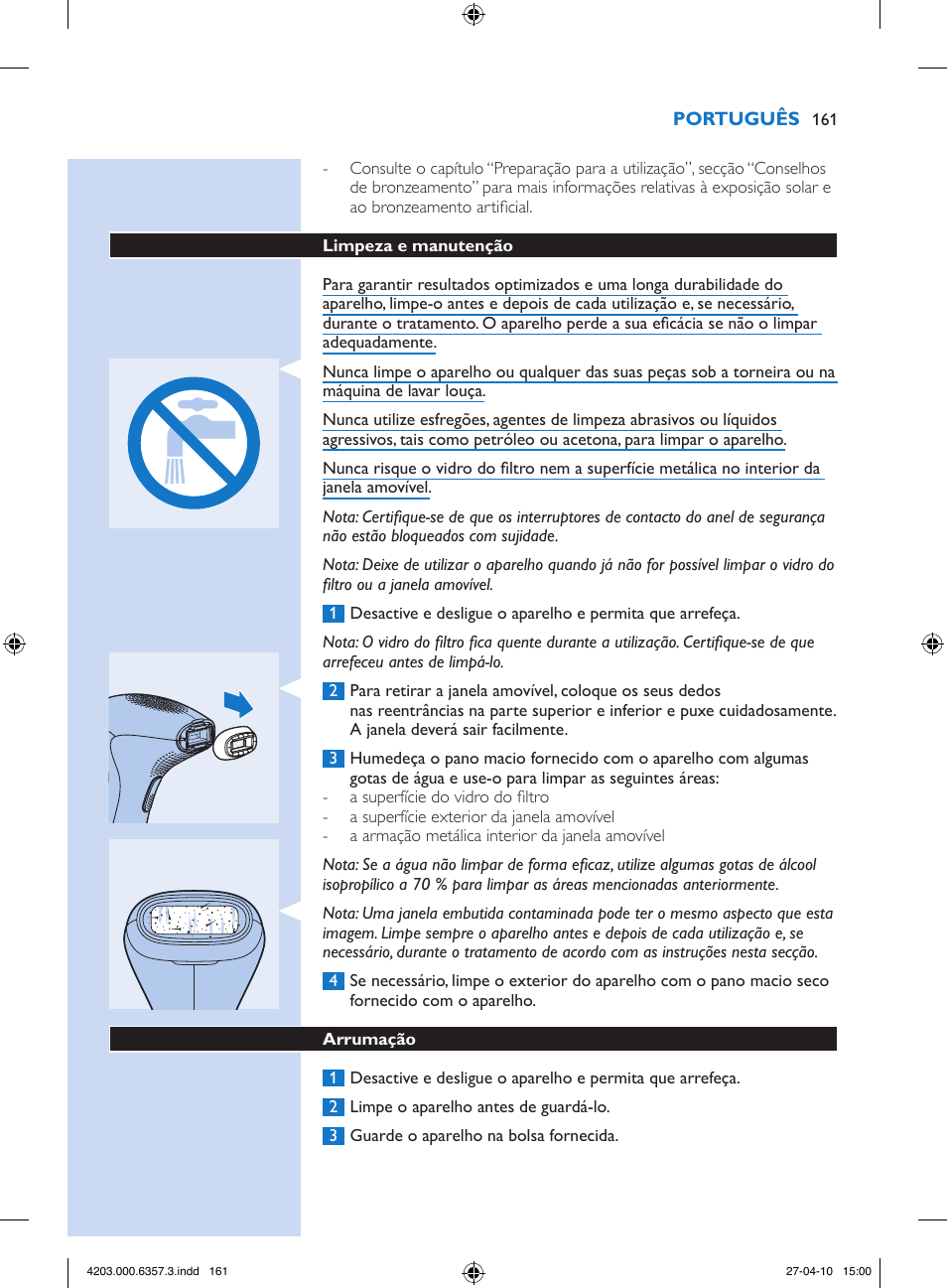 Philips Lumea Sistema de eliminación de vello IPL User Manual | Page 161 / 170