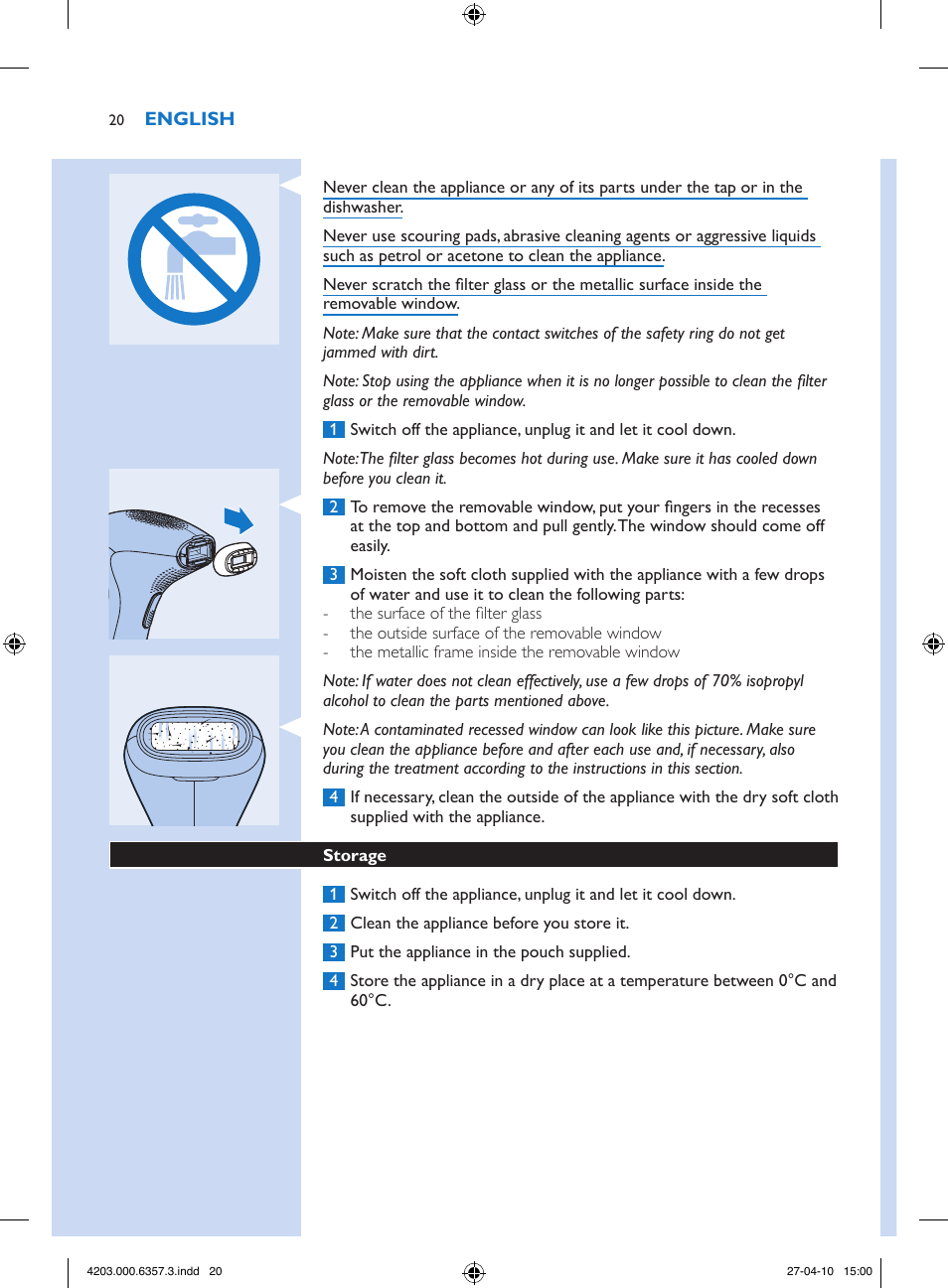 Philips Lumea Sistema de eliminación de vello IPL User Manual | Page 20 / 170