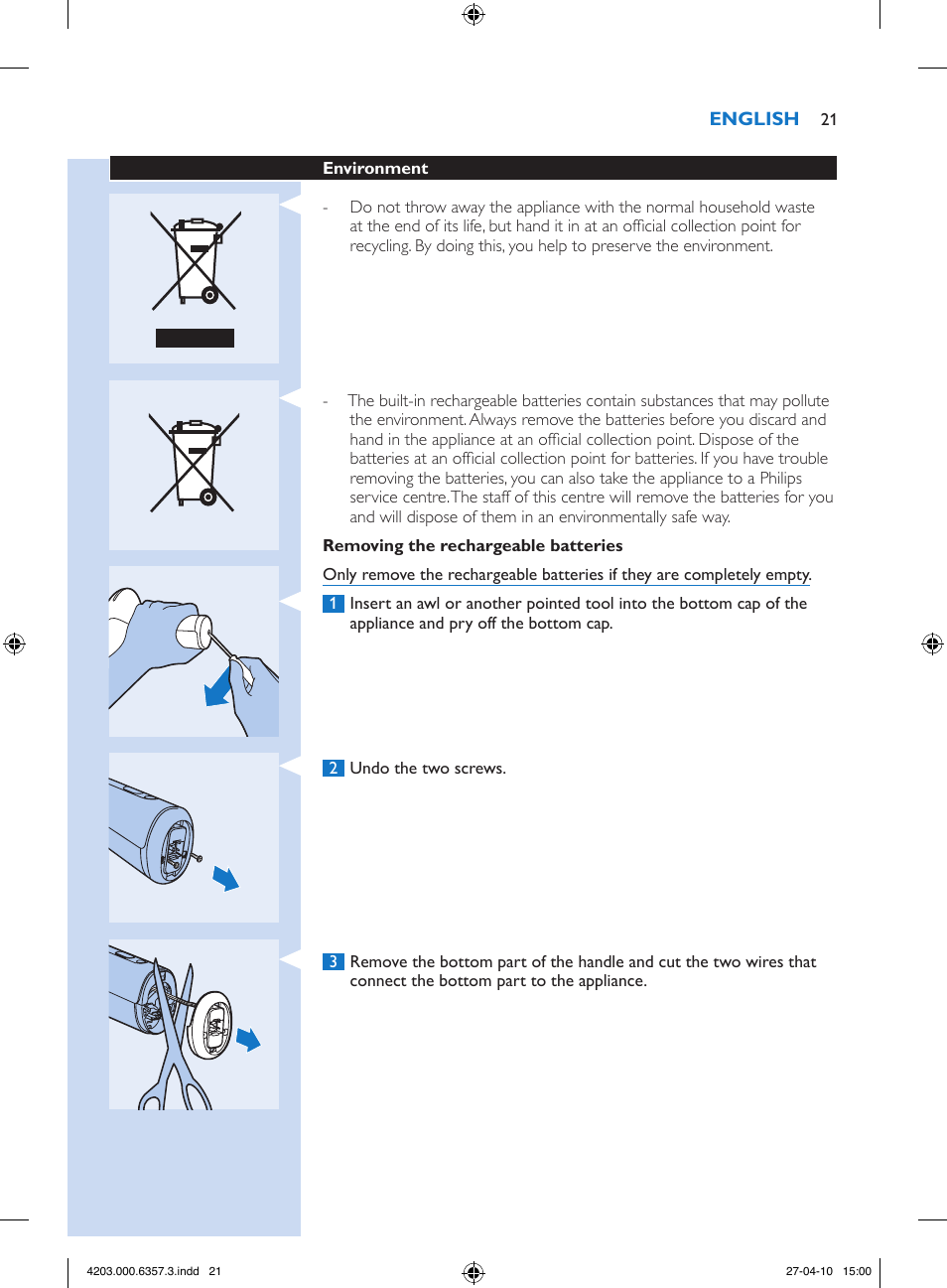 Philips Lumea Sistema de eliminación de vello IPL User Manual | Page 21 / 170