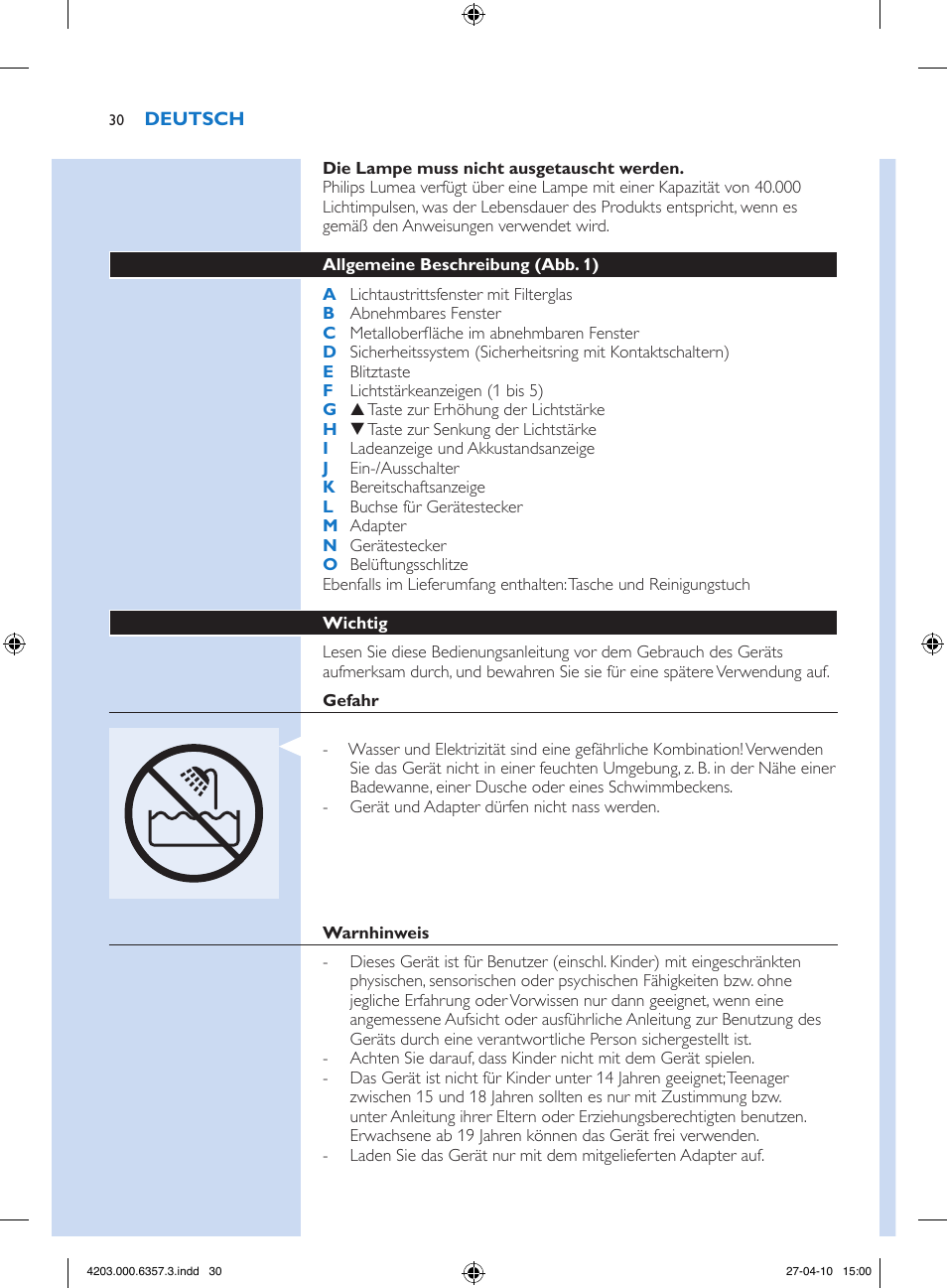 Philips Lumea Sistema de eliminación de vello IPL User Manual | Page 30 / 170