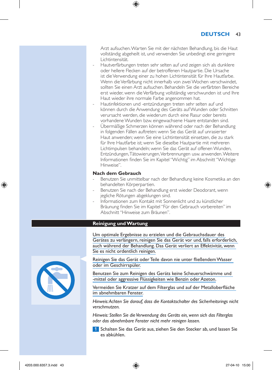 Philips Lumea Sistema de eliminación de vello IPL User Manual | Page 43 / 170