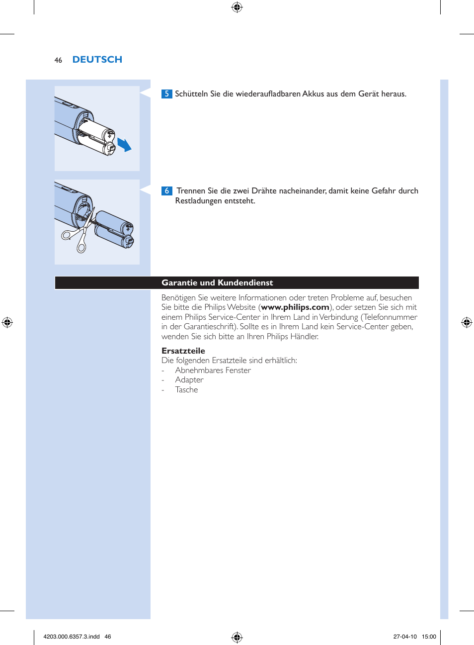 Philips Lumea Sistema de eliminación de vello IPL User Manual | Page 46 / 170