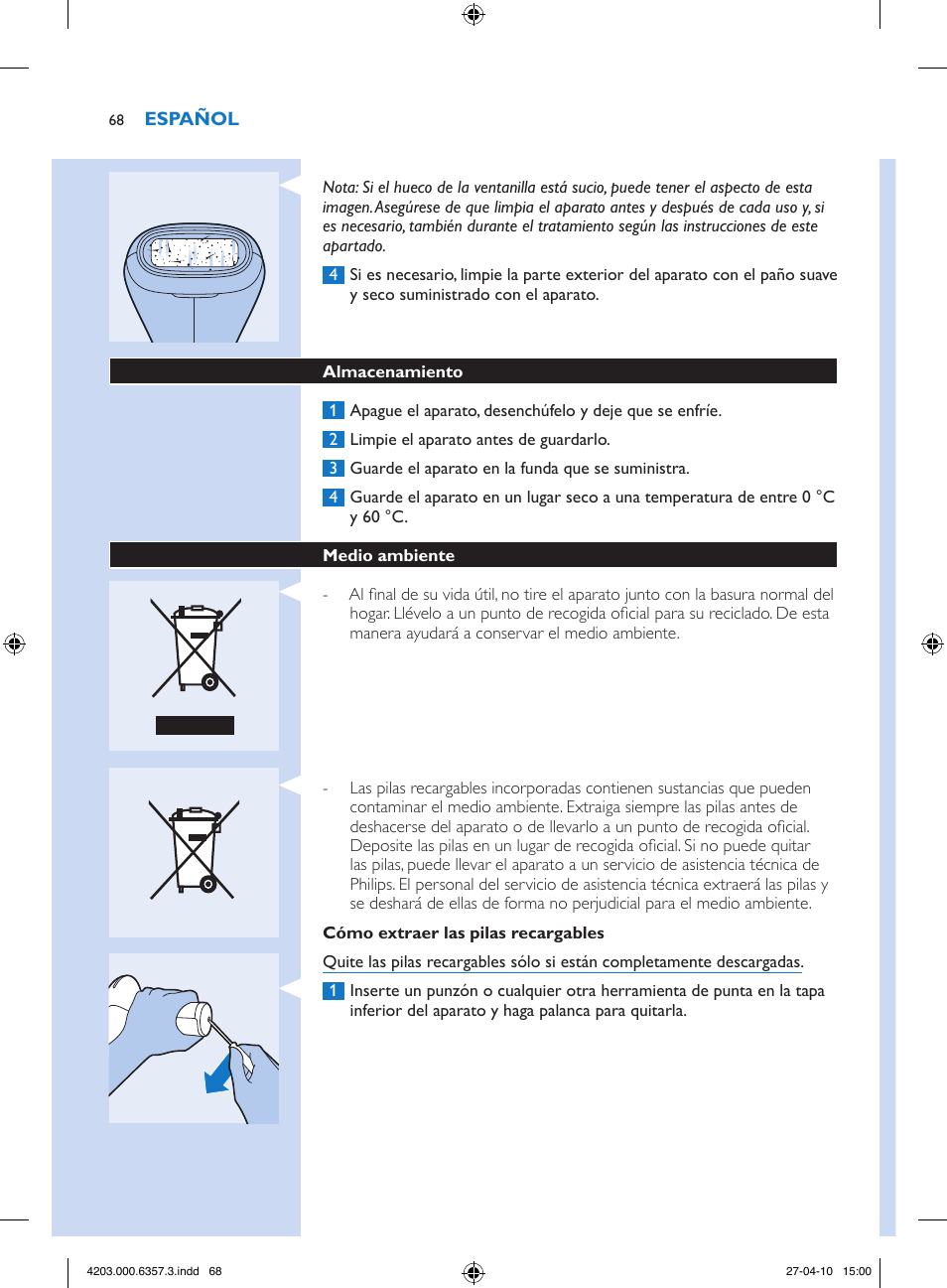 Philips Lumea Sistema de eliminación de vello IPL User Manual | Page 68 / 170