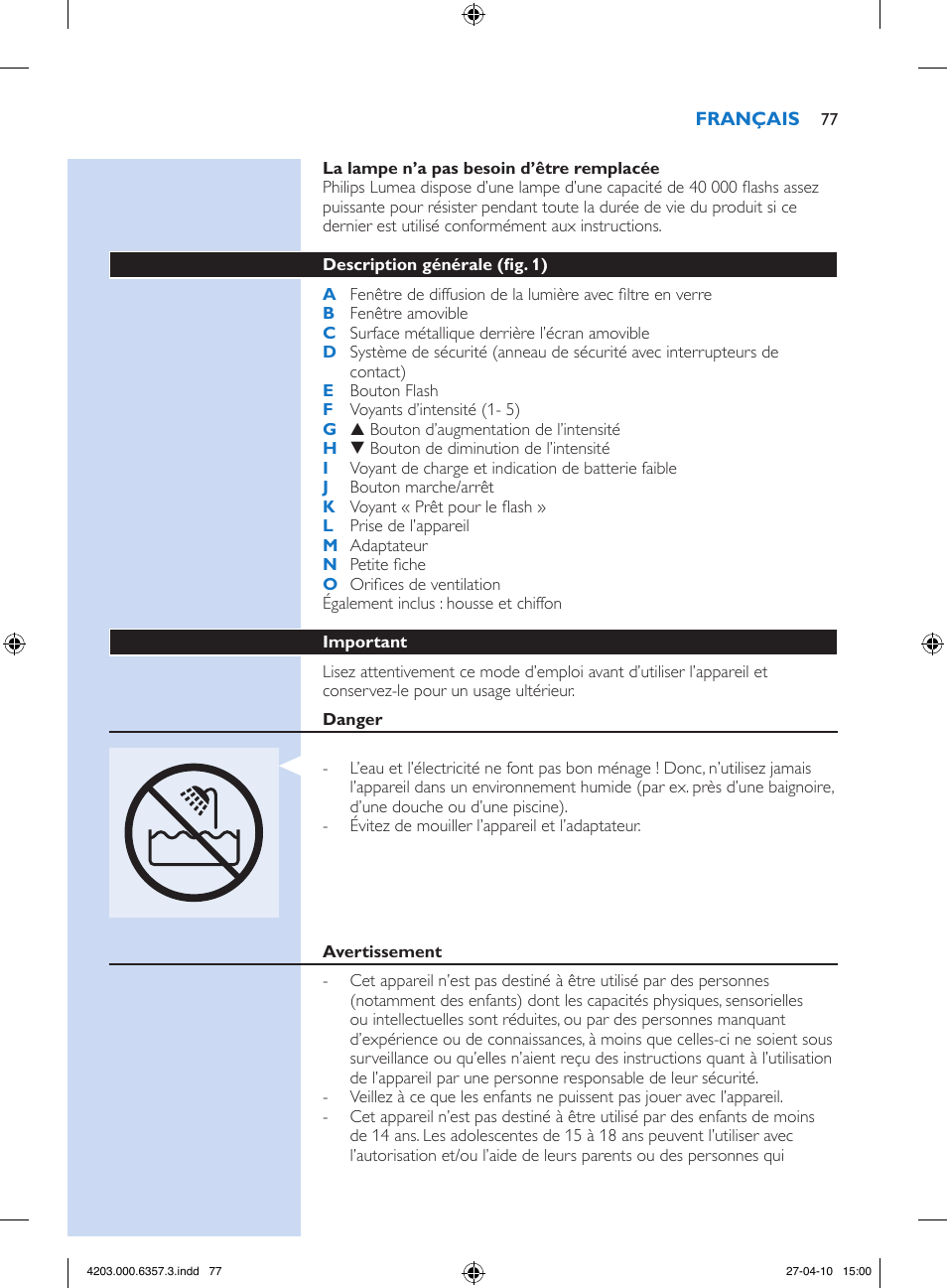 Philips Lumea Sistema de eliminación de vello IPL User Manual | Page 77 / 170