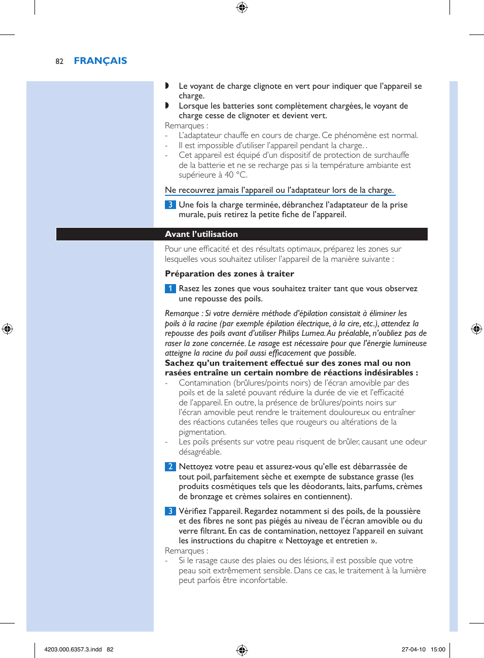 Philips Lumea Sistema de eliminación de vello IPL User Manual | Page 82 / 170