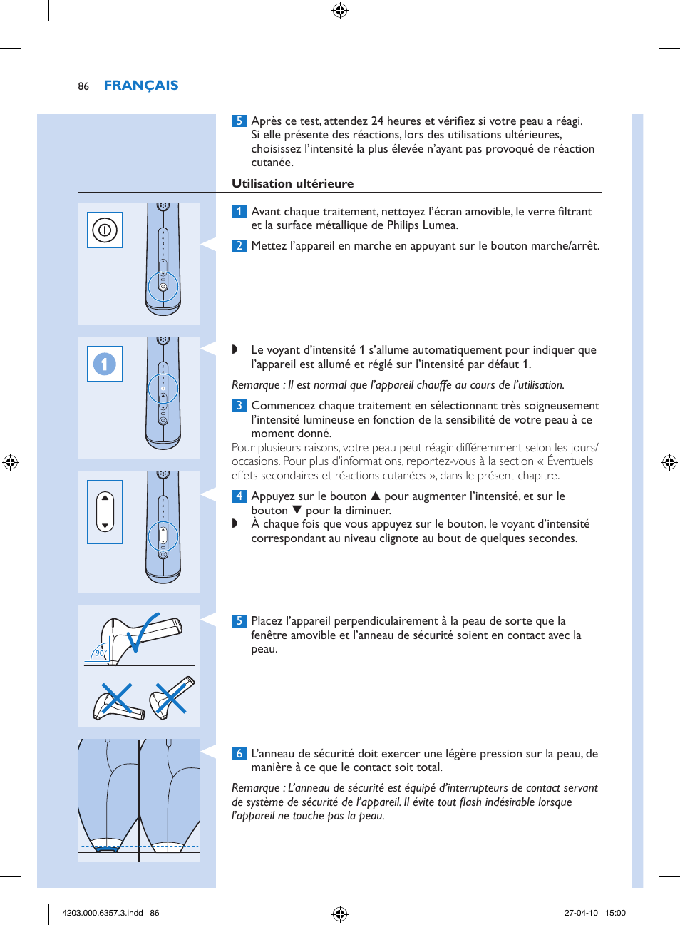 Philips Lumea Sistema de eliminación de vello IPL User Manual | Page 86 / 170