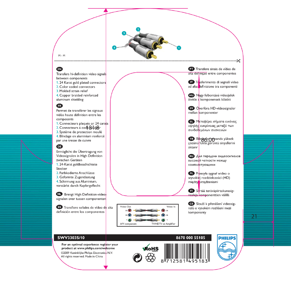 Philips Cable de vídeo por componentes User Manual | 1 page
