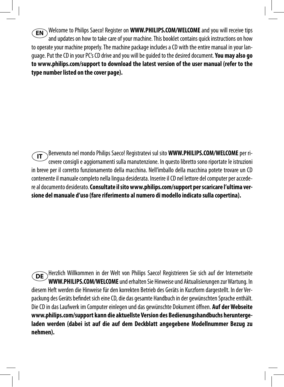 Philips Saeco Moltio Cafetera expreso súper automática User Manual | Page 2 / 72