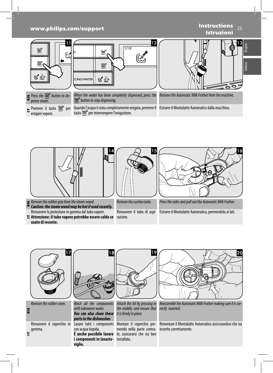 Philips Saeco Moltio Cafetera expreso súper automática User Manual | Page 23 / 72