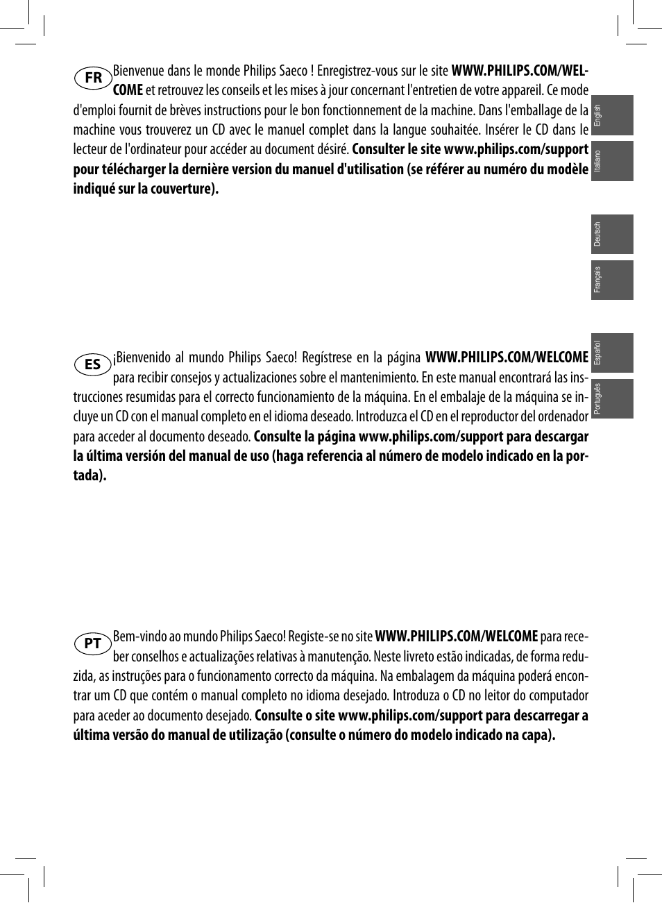 Philips Saeco Moltio Cafetera expreso súper automática User Manual | Page 3 / 72