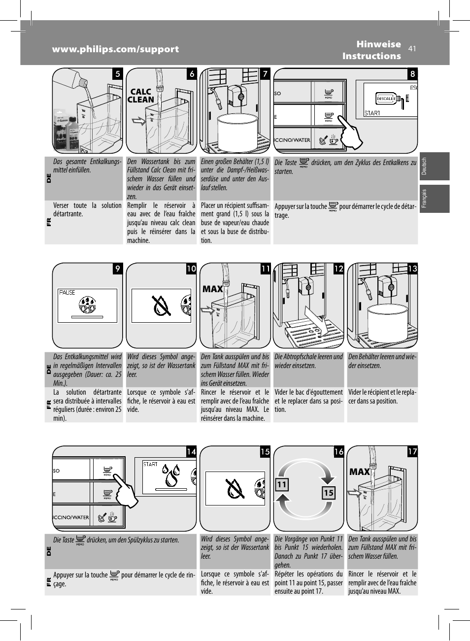 Philips Saeco Moltio Cafetera expreso súper automática User Manual | Page 41 / 72