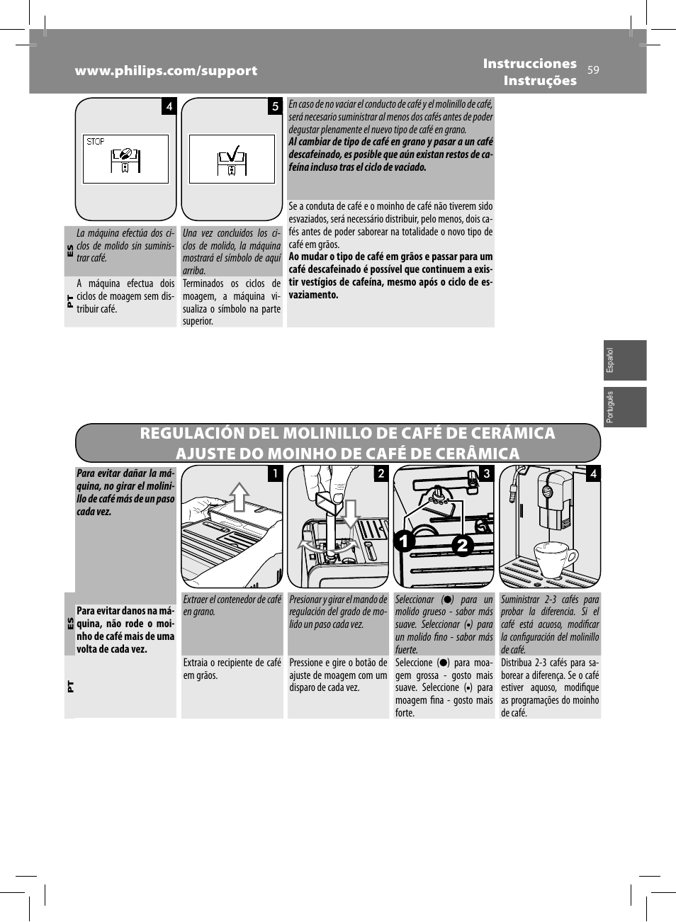 Philips Saeco Moltio Cafetera expreso súper automática User Manual | Page 59 / 72