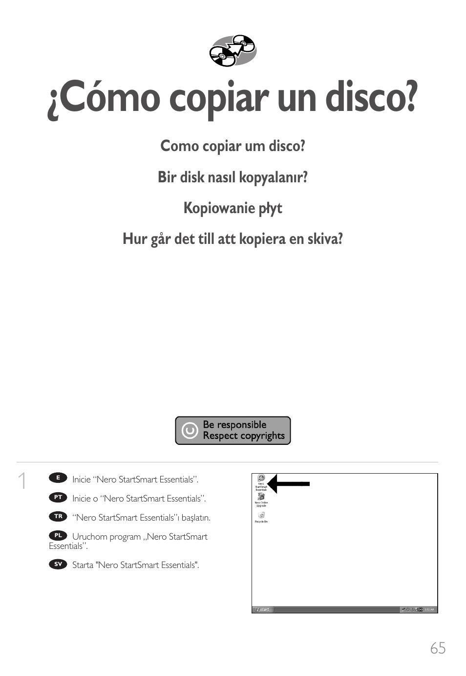 Cómo copiar un disco | Philips SPD8006BM-17 User Manual | Page 65 / 76