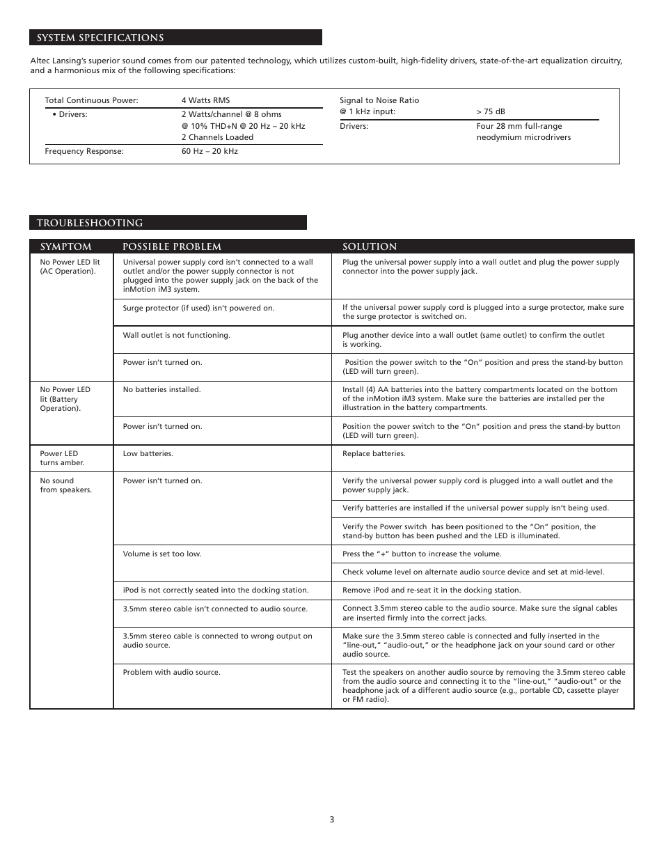 Altec Lansing iM3 User Manual | Page 5 / 44