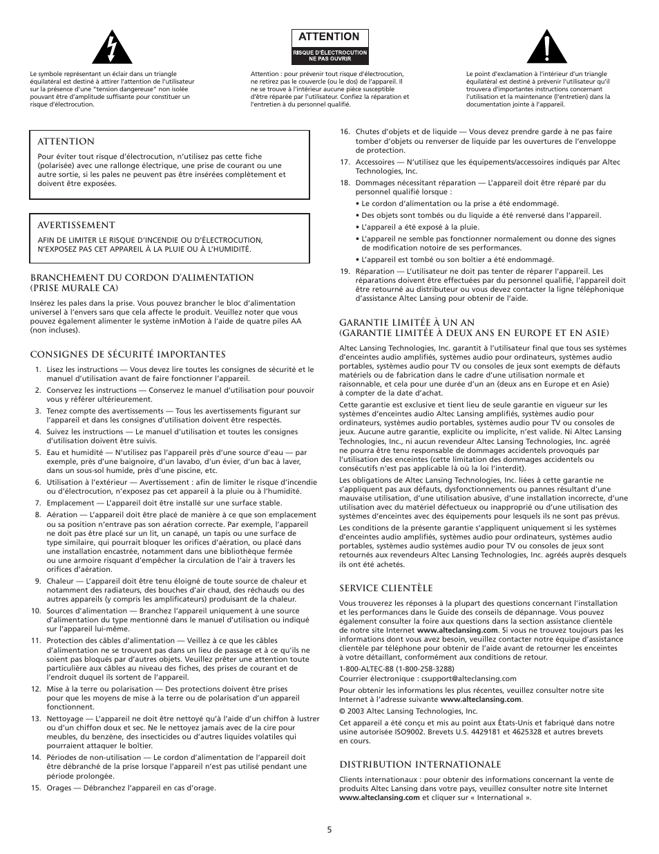 Altec Lansing iM3 User Manual | Page 7 / 44