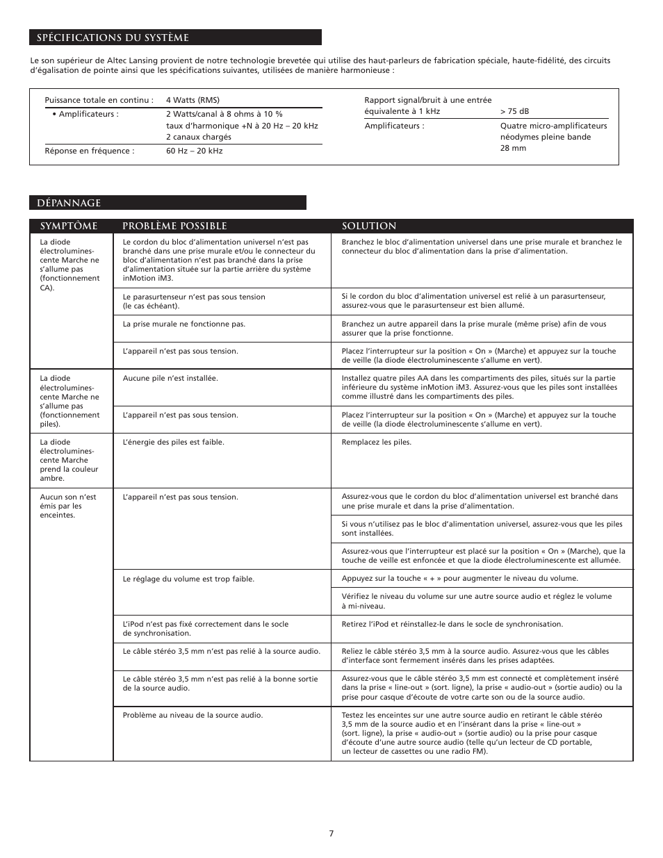 Altec Lansing iM3 User Manual | Page 9 / 44