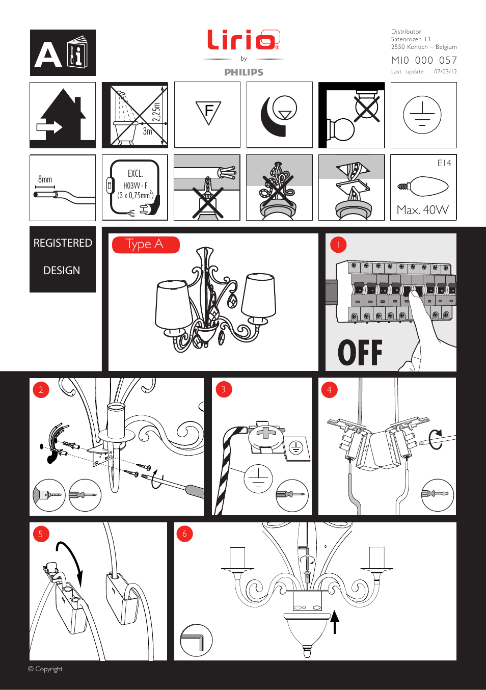 Philips Lirio Aplique User Manual | 4 pages