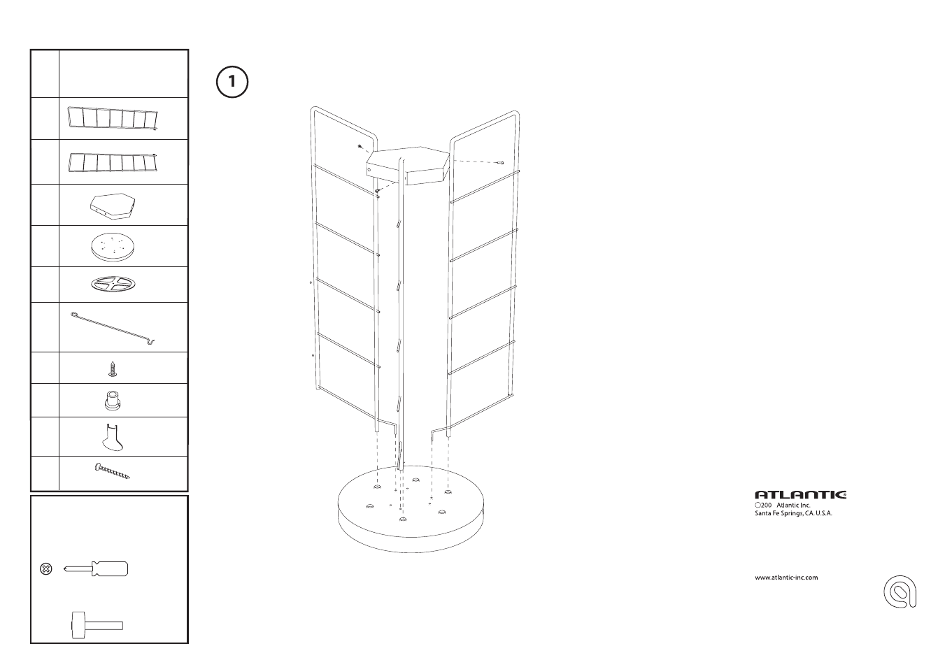 1) a a a (1) (1) | Atlantic Multimedia Wire Spinner 63735247 User Manual | Page 2 / 6