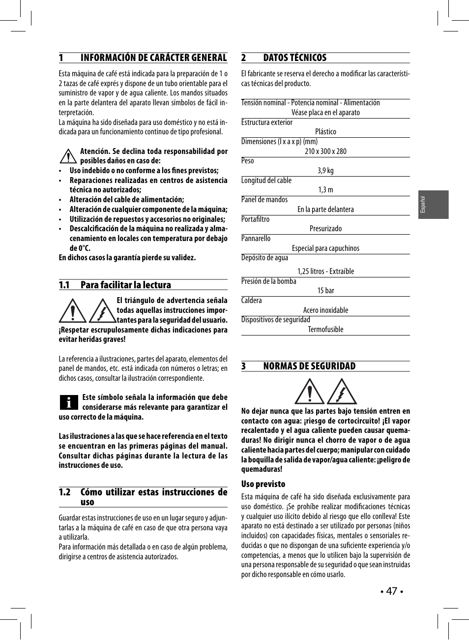 Philips Saeco Poemia Cafetera expreso manual User Manual | Page 47 / 120