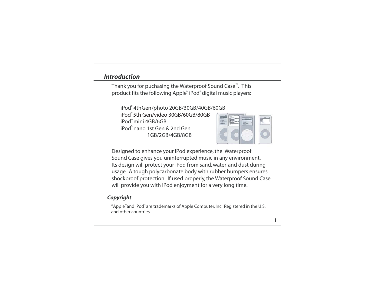 Introduction, Copyright | Atlantic EGO User Manual | Page 3 / 20