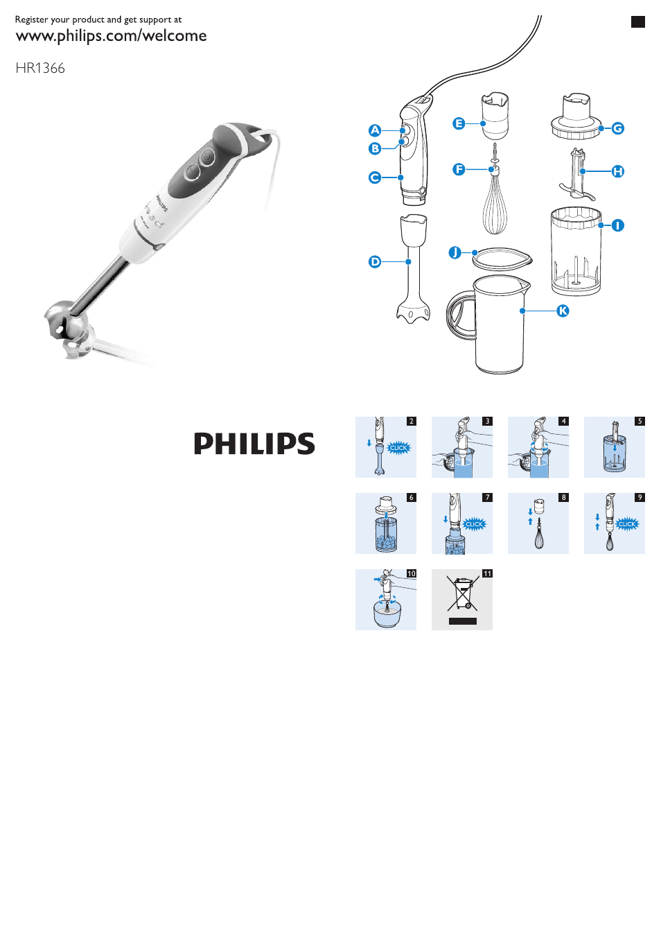 Philips Daily Collection Batidora de mano User Manual | 15 pages