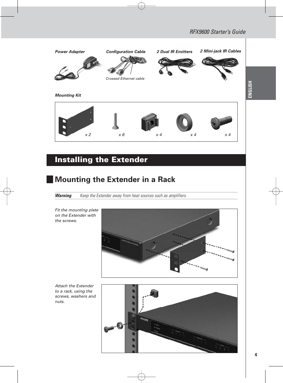 Rfx9600 starter’s guide | Philips Pronto Extensor en serie User Manual | Page 7 / 48