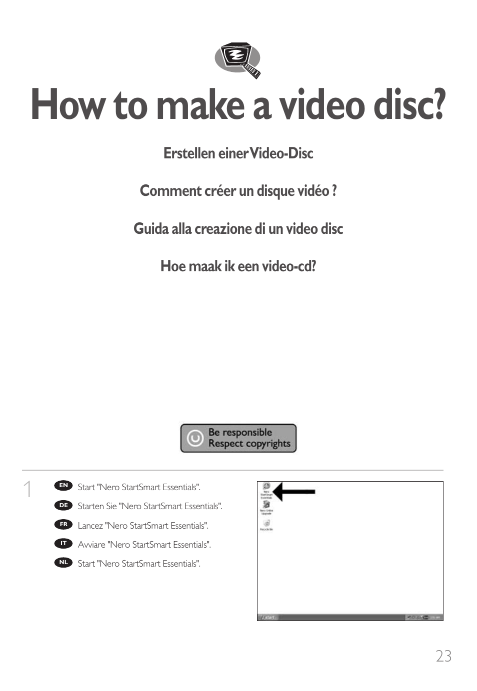 How to make a video disc | Philips Unidad interna User Manual | Page 23 / 124