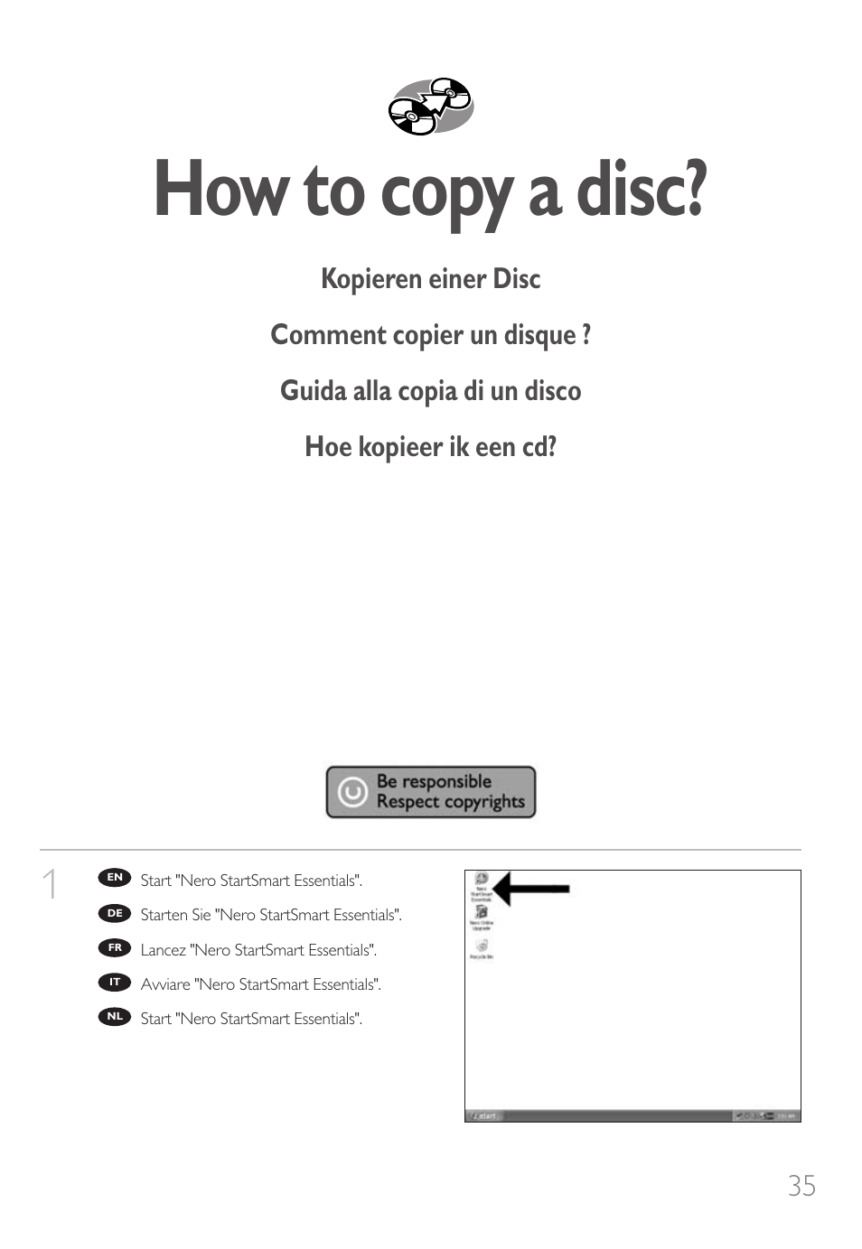 How to copy a disc | Philips Unidad interna User Manual | Page 35 / 124