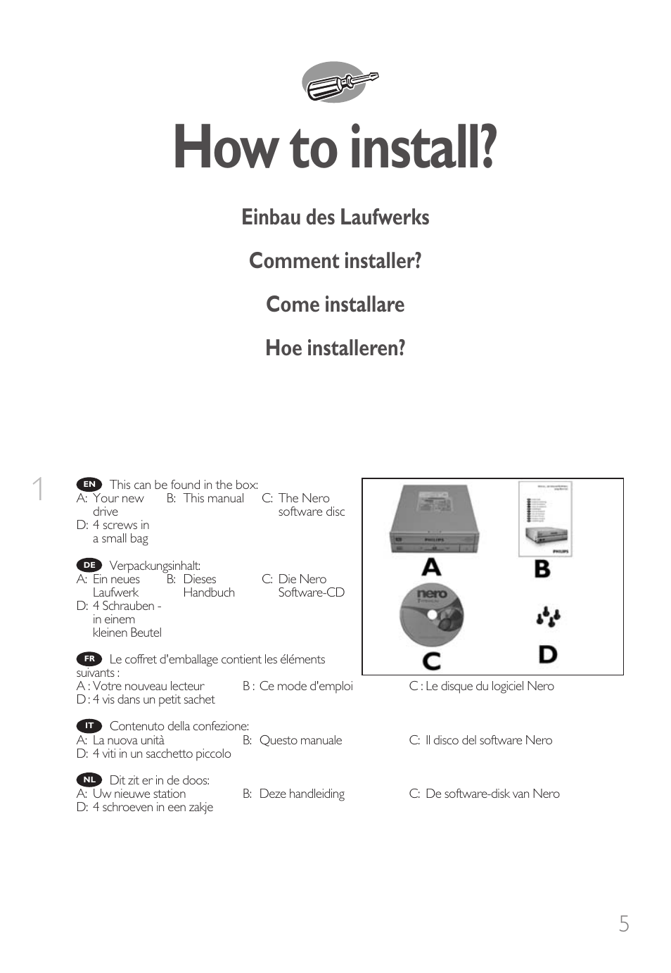 How to install | Philips Unidad interna User Manual | Page 5 / 124