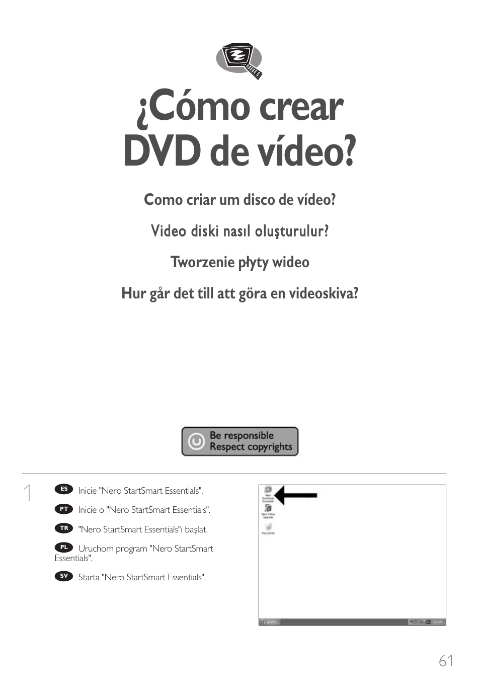 Cómo crear dvd de vídeo | Philips Unidad interna User Manual | Page 61 / 124