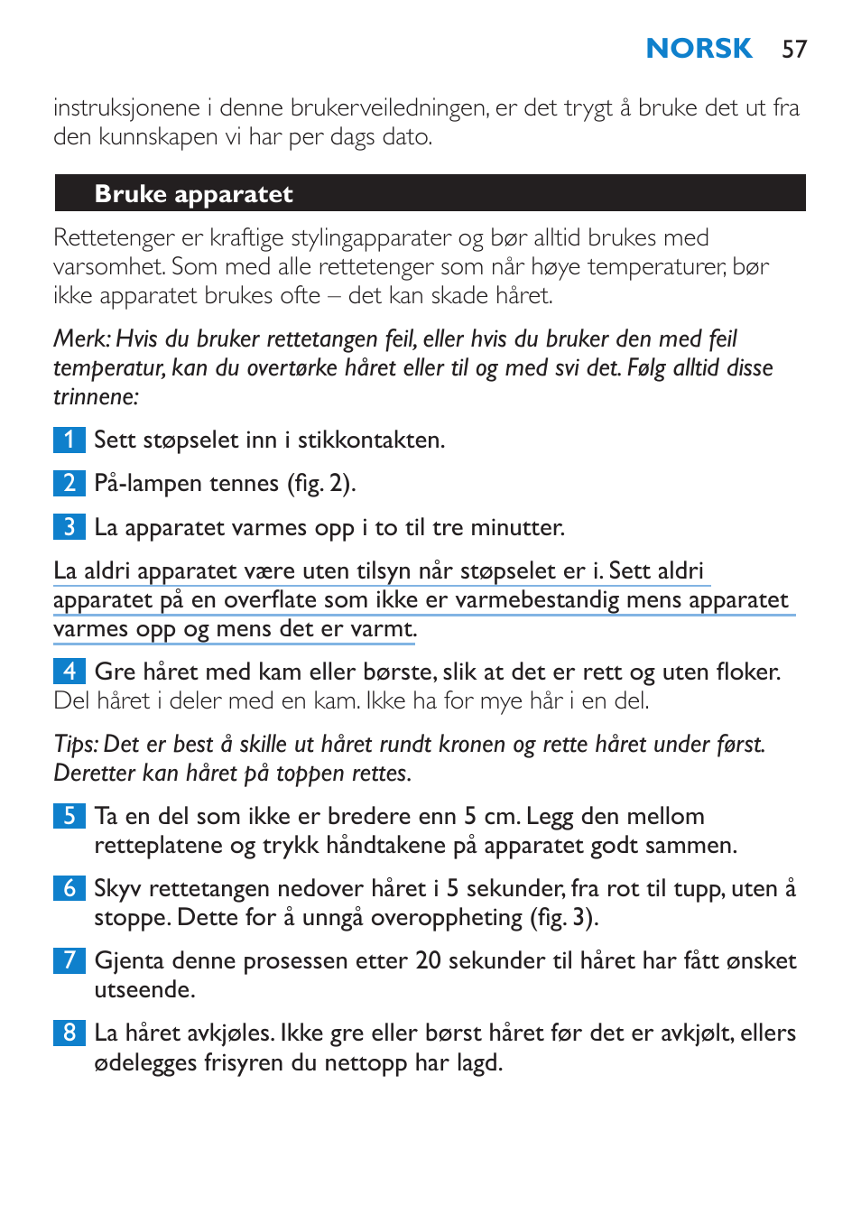 Viktig, Elektromagnetiske felt (emf) | Philips SalonStraight Initial Plancha para el pelo User Manual | Page 57 / 80