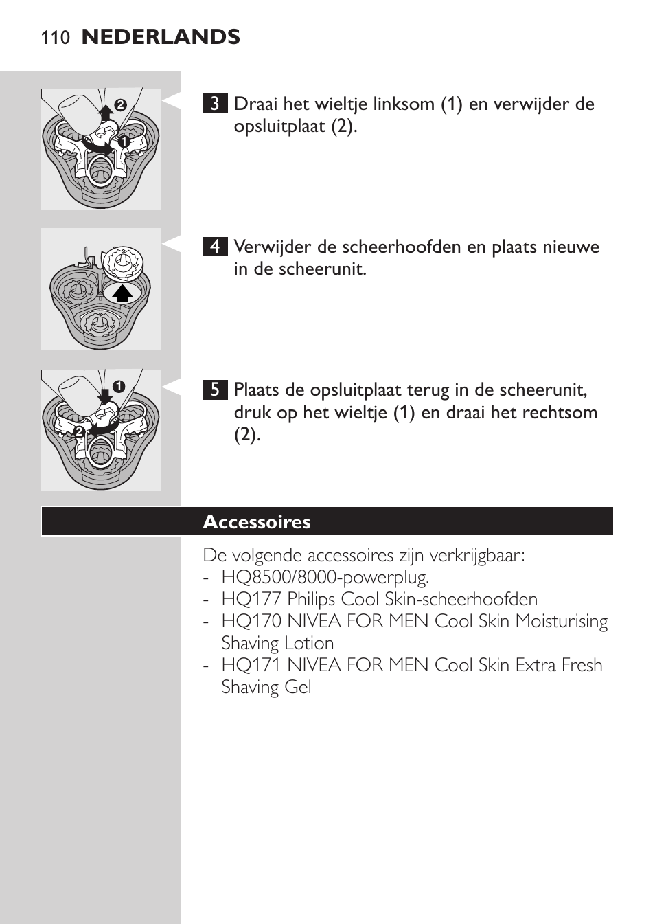 Accessoires, Nederlands | Philips Afeitadora NIVEA FOR MEN User Manual | Page 108 / 148