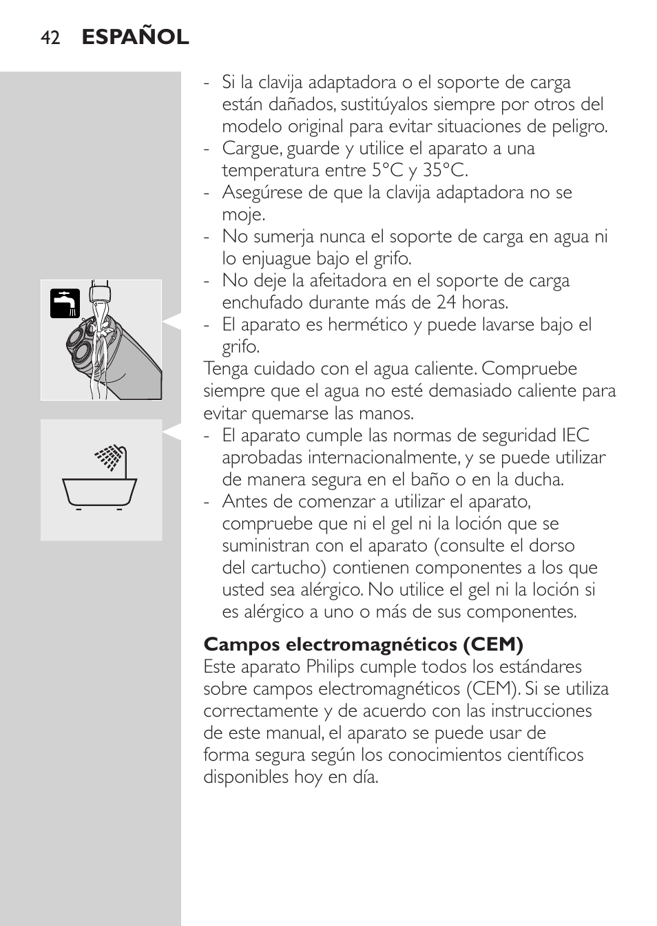 Campos electromagnéticos (cem) | Philips Afeitadora NIVEA FOR MEN User Manual | Page 40 / 148