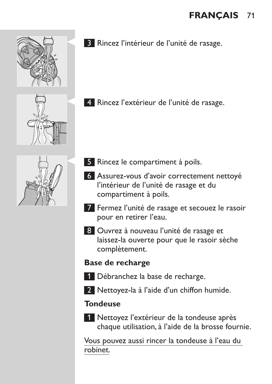 Base de recharge, Tondeuse, Français | Philips Afeitadora NIVEA FOR MEN User Manual | Page 69 / 148