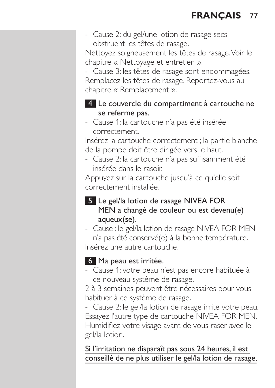 Philips Afeitadora NIVEA FOR MEN User Manual | Page 75 / 148