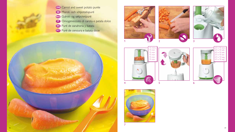 Philips Vaporera y batidora combinadas AVENT User Manual | Page 20 / 51