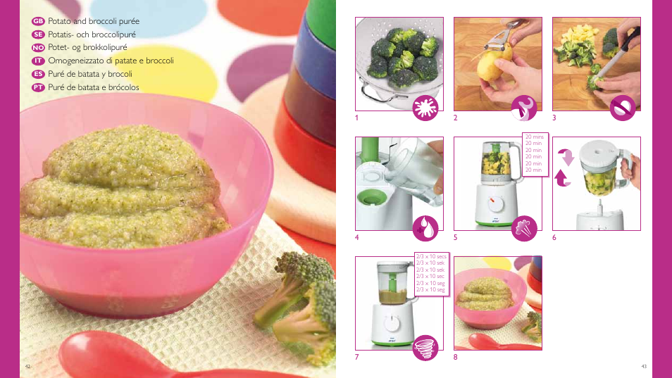 Philips Vaporera y batidora combinadas AVENT User Manual | Page 22 / 51