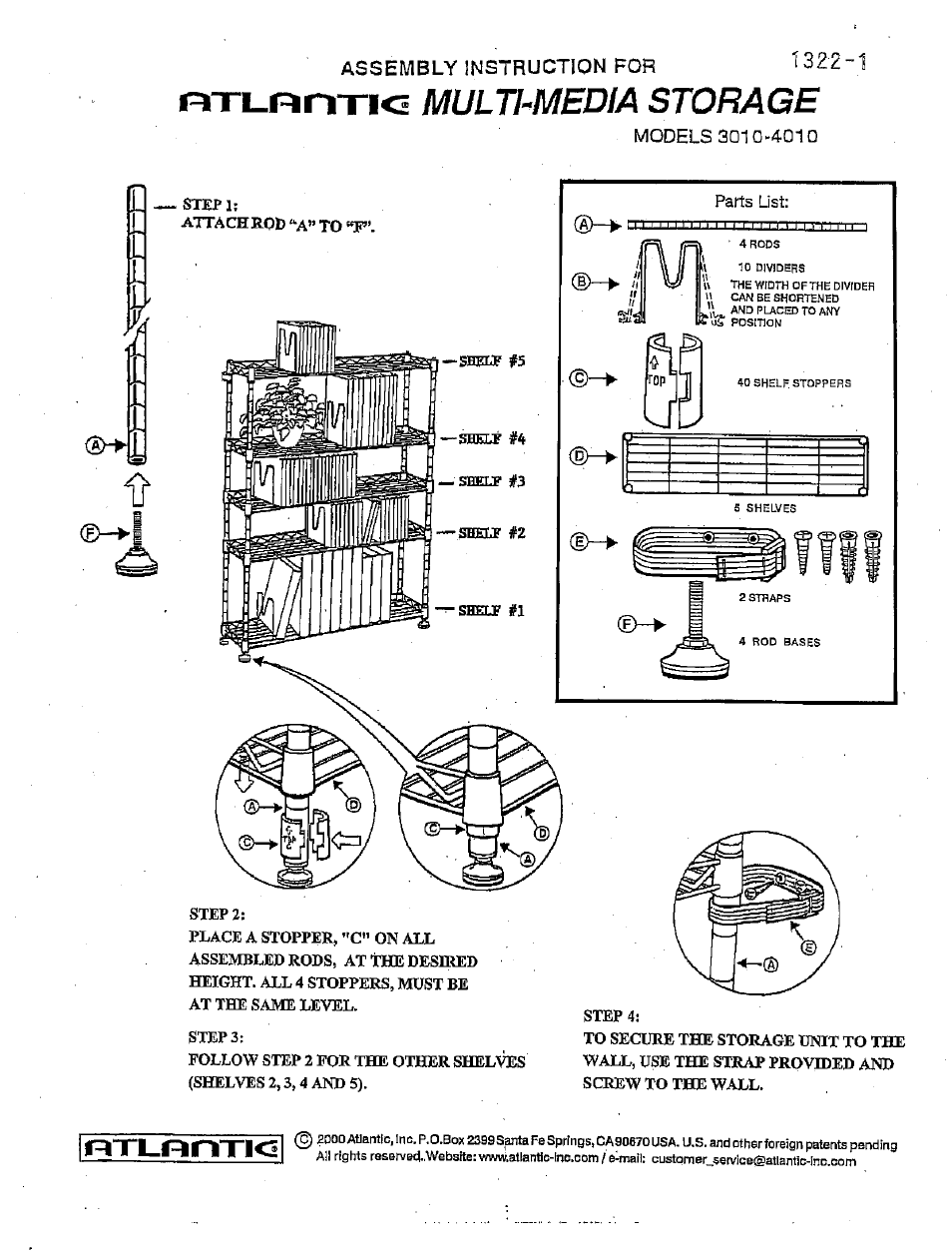 Atlantic 3010-4010 User Manual | 1 page