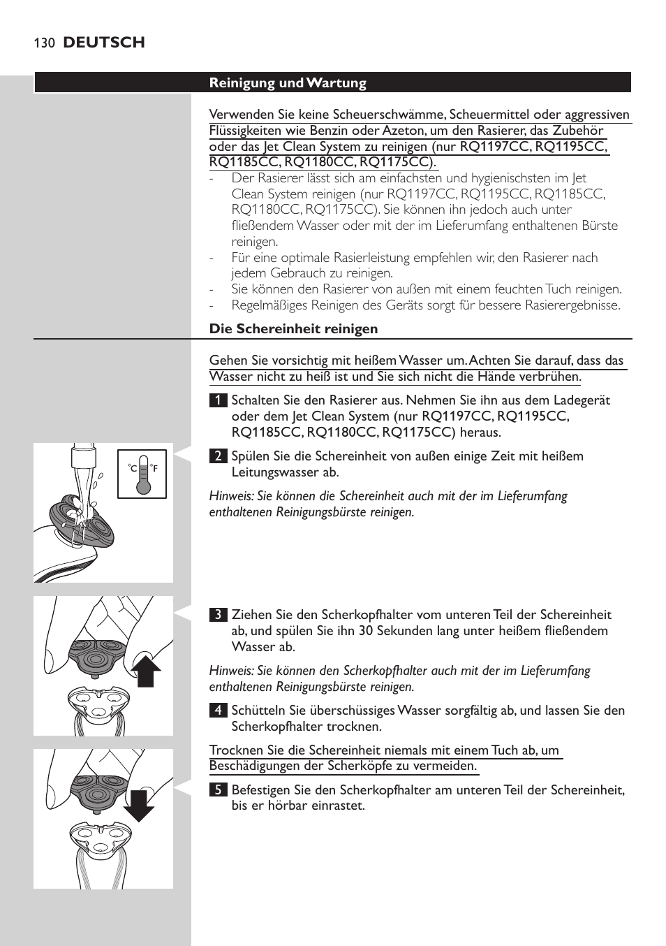 Philips SHAVER Series 7000 SensoTouch afeitadora eléctrica en húmedo y seco User Manual | Page 130 / 304