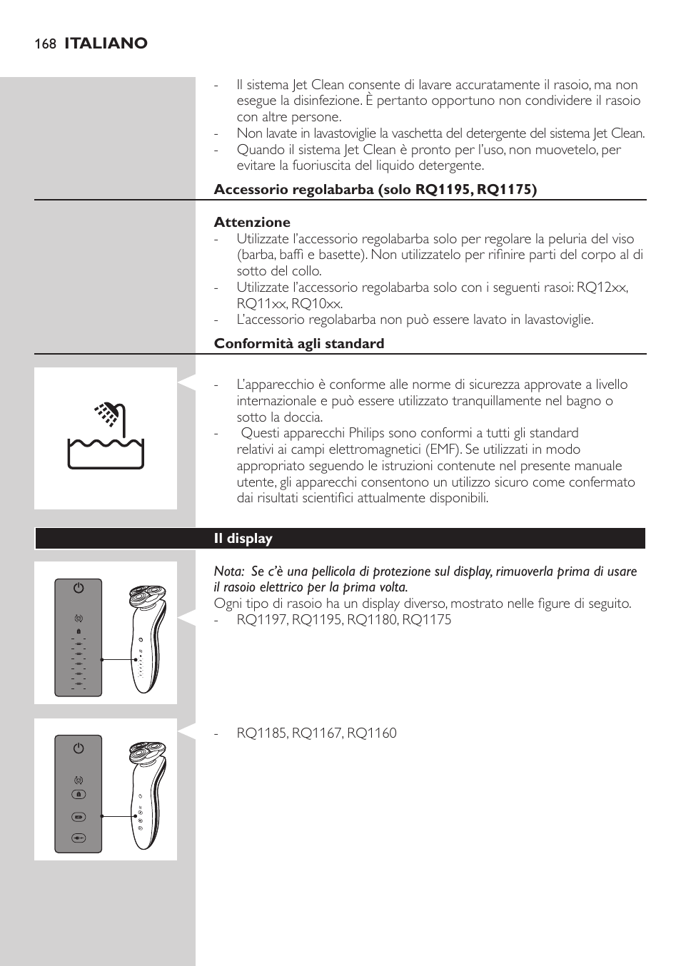 Philips SHAVER Series 7000 SensoTouch afeitadora eléctrica en húmedo y seco User Manual | Page 168 / 304