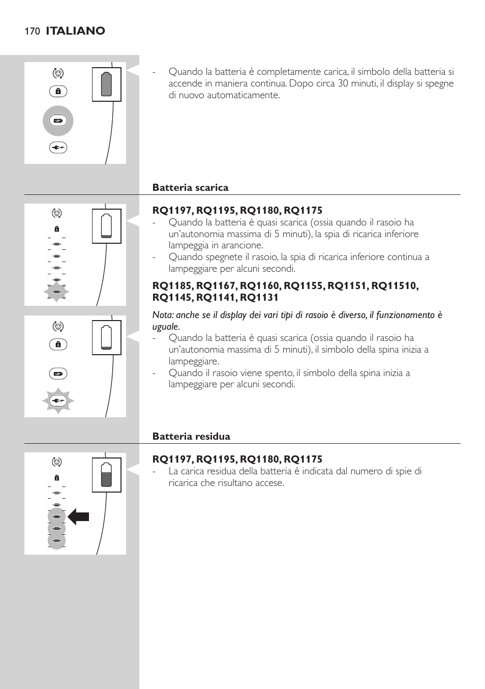 Philips SHAVER Series 7000 SensoTouch afeitadora eléctrica en húmedo y seco User Manual | Page 170 / 304