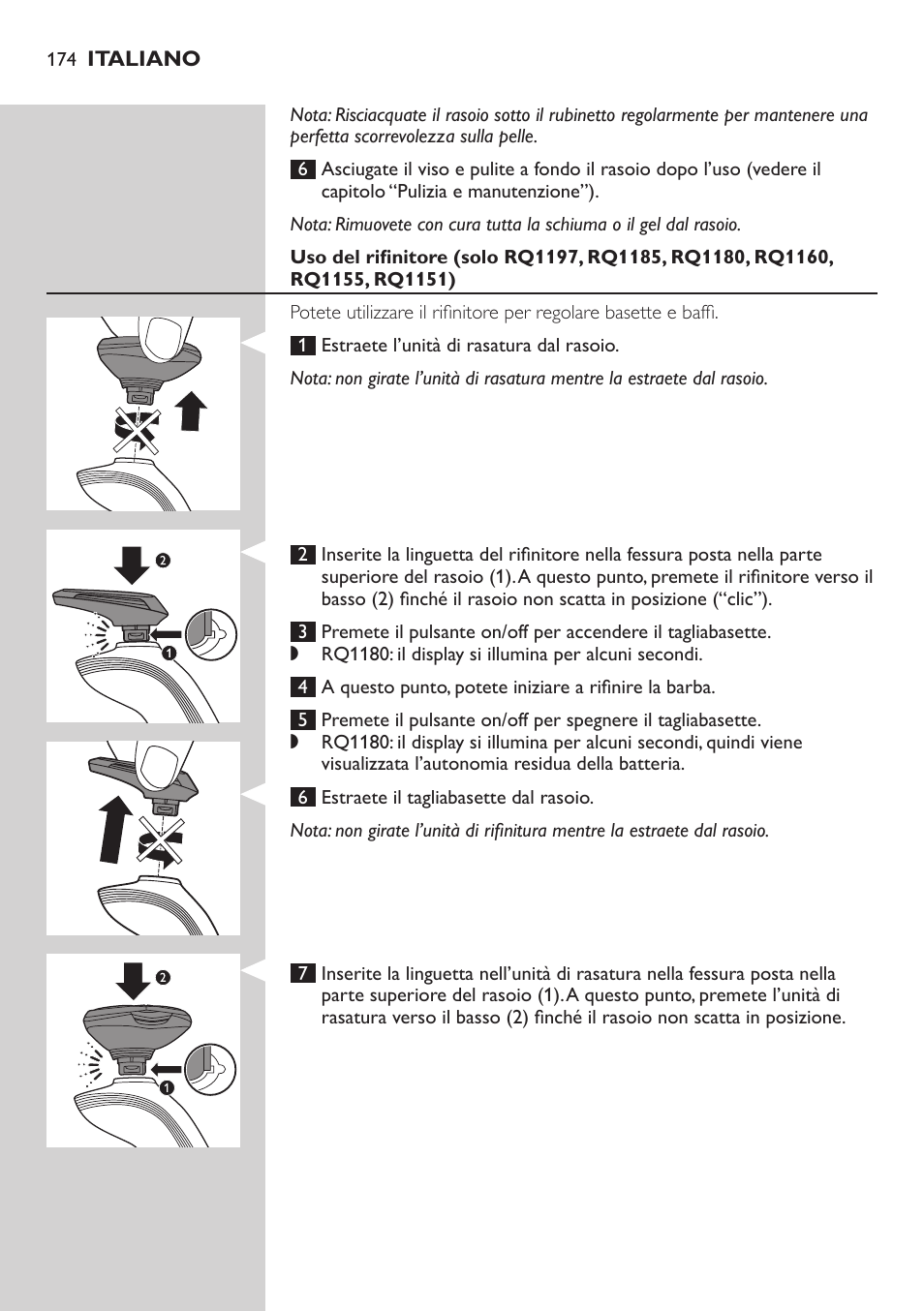 Philips SHAVER Series 7000 SensoTouch afeitadora eléctrica en húmedo y seco User Manual | Page 174 / 304