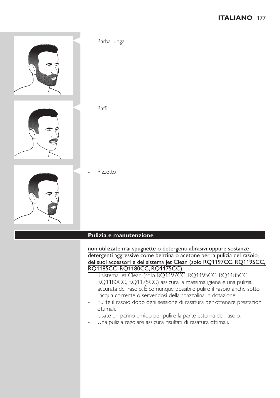 Philips SHAVER Series 7000 SensoTouch afeitadora eléctrica en húmedo y seco User Manual | Page 177 / 304