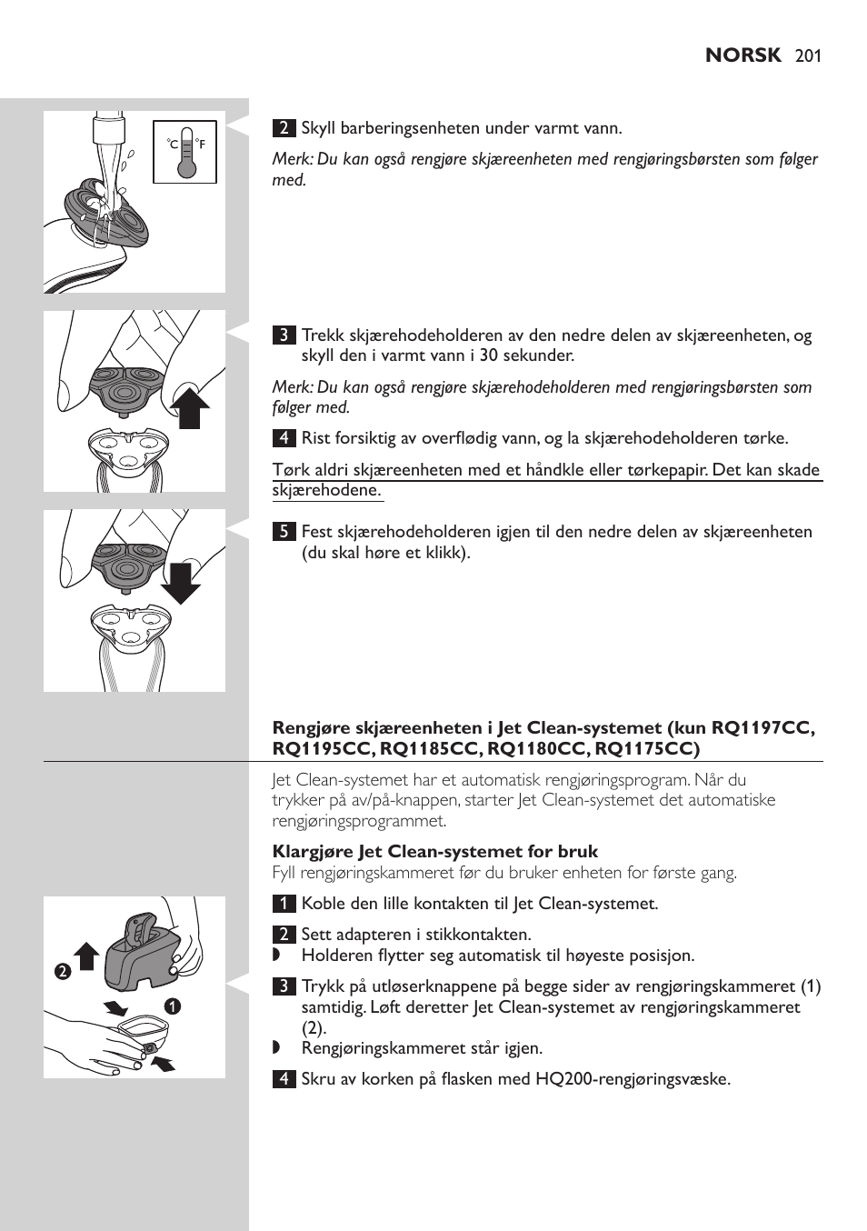 Philips SHAVER Series 7000 SensoTouch afeitadora eléctrica en húmedo y seco User Manual | Page 201 / 304