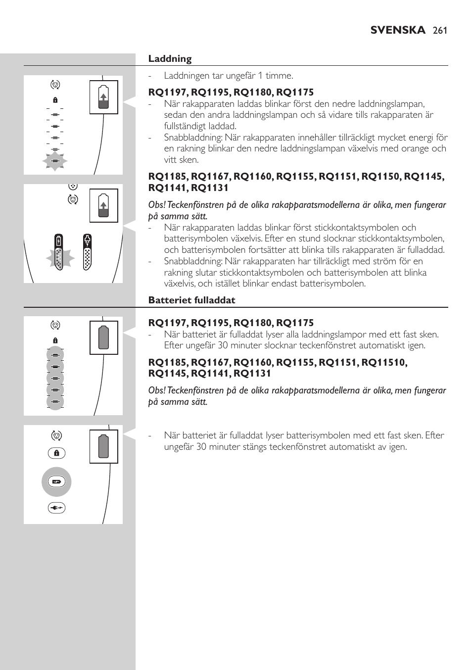 Philips SHAVER Series 7000 SensoTouch afeitadora eléctrica en húmedo y seco User Manual | Page 261 / 304