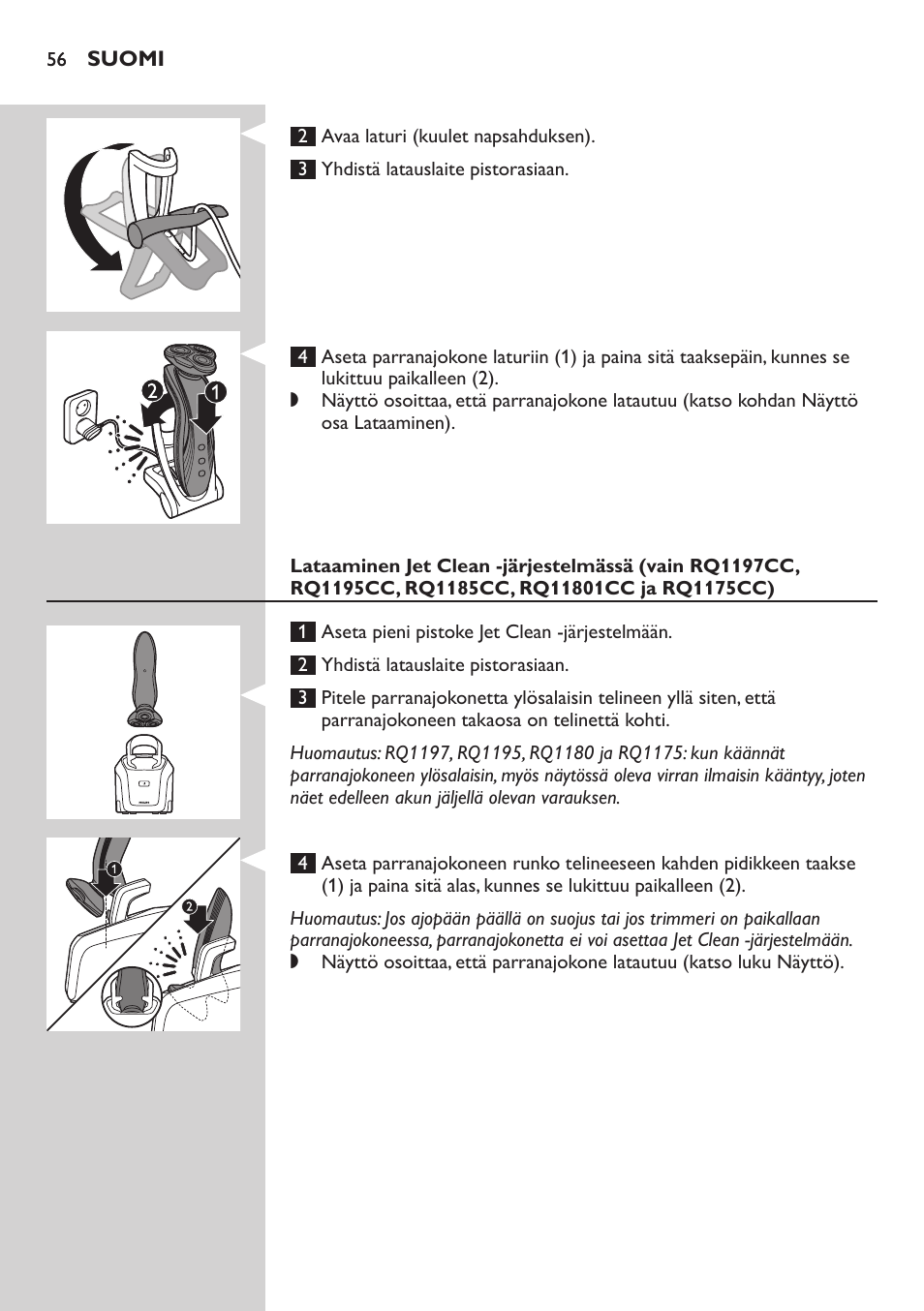 Philips SHAVER Series 7000 SensoTouch afeitadora eléctrica en húmedo y seco User Manual | Page 56 / 304