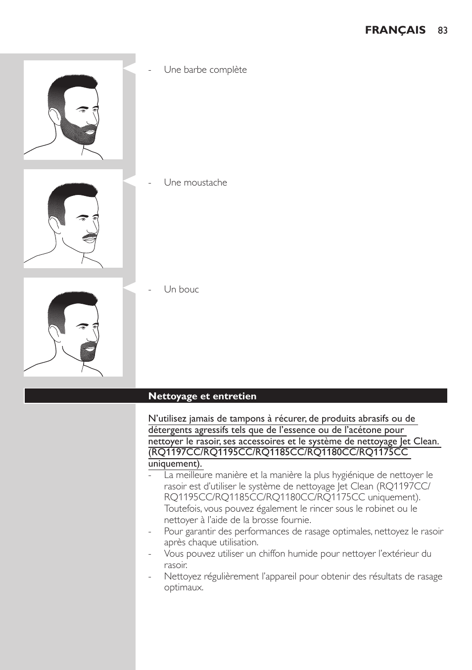 Philips SHAVER Series 7000 SensoTouch afeitadora eléctrica en húmedo y seco User Manual | Page 83 / 304