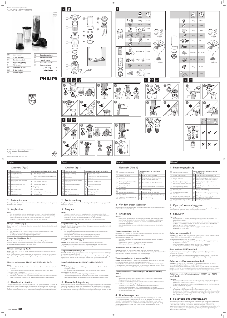 Philips Daily Collection Minibatidora User Manual | 4 pages