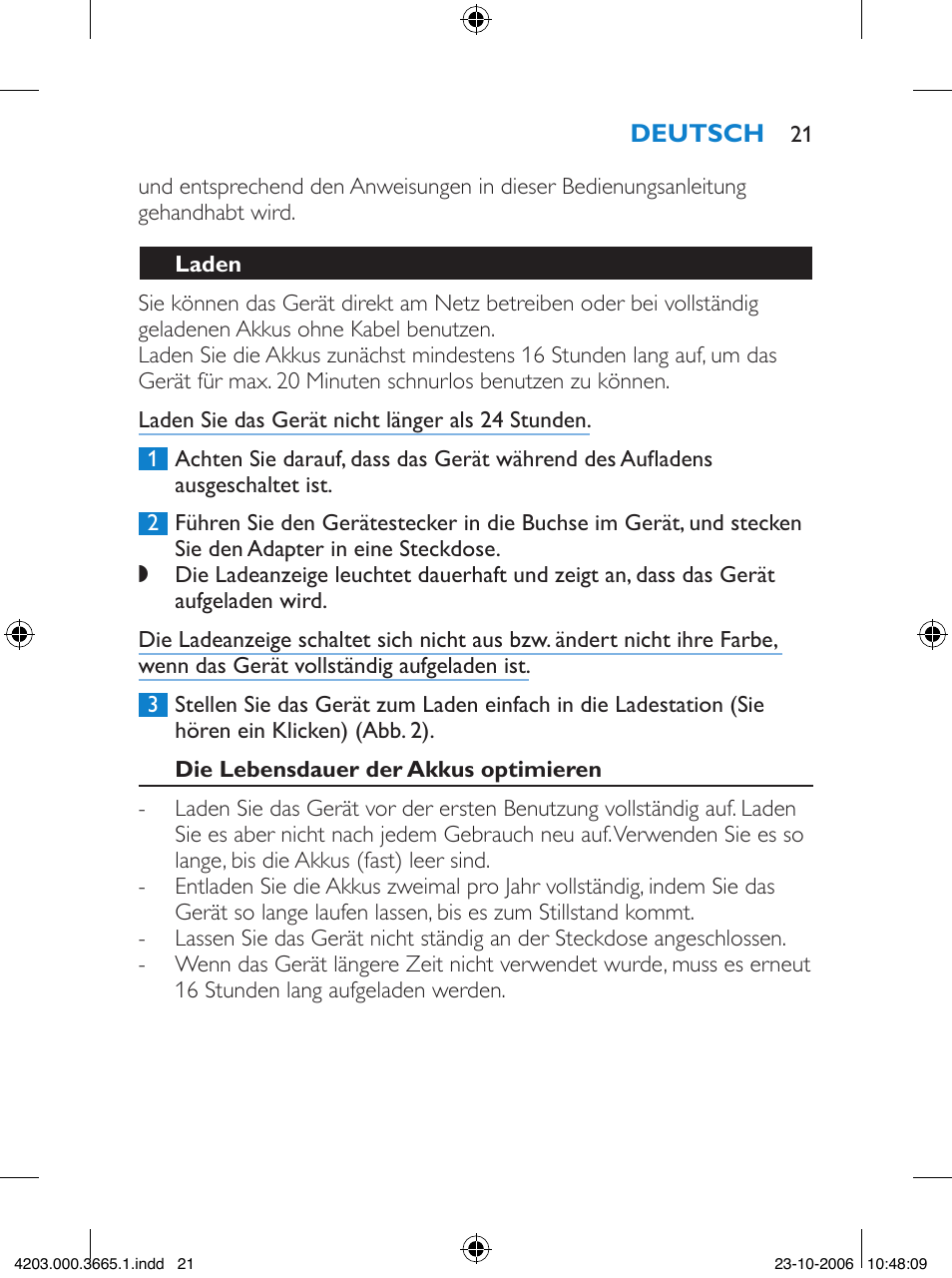 Philips Satinelle Depiladora User Manual | Page 21 / 136